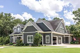 Finished charcoal gray craftsman home