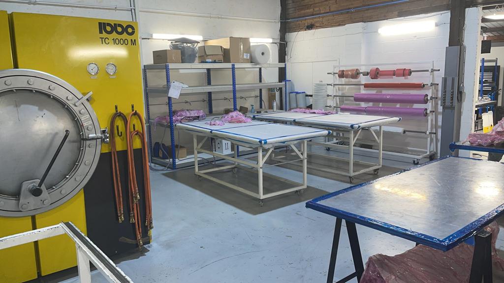 AC Composites workshop with LBBC autoclave and workstations