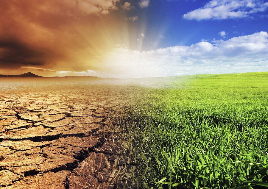 Dramatic visualization of climate change impact on agricultural land