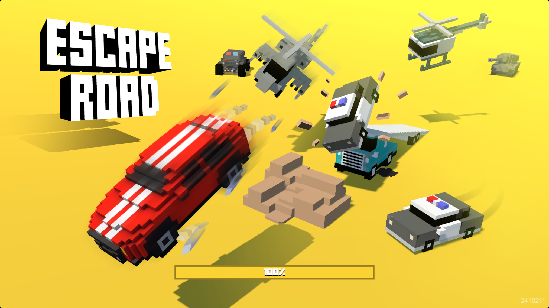 Escape Road title screen with vehicles