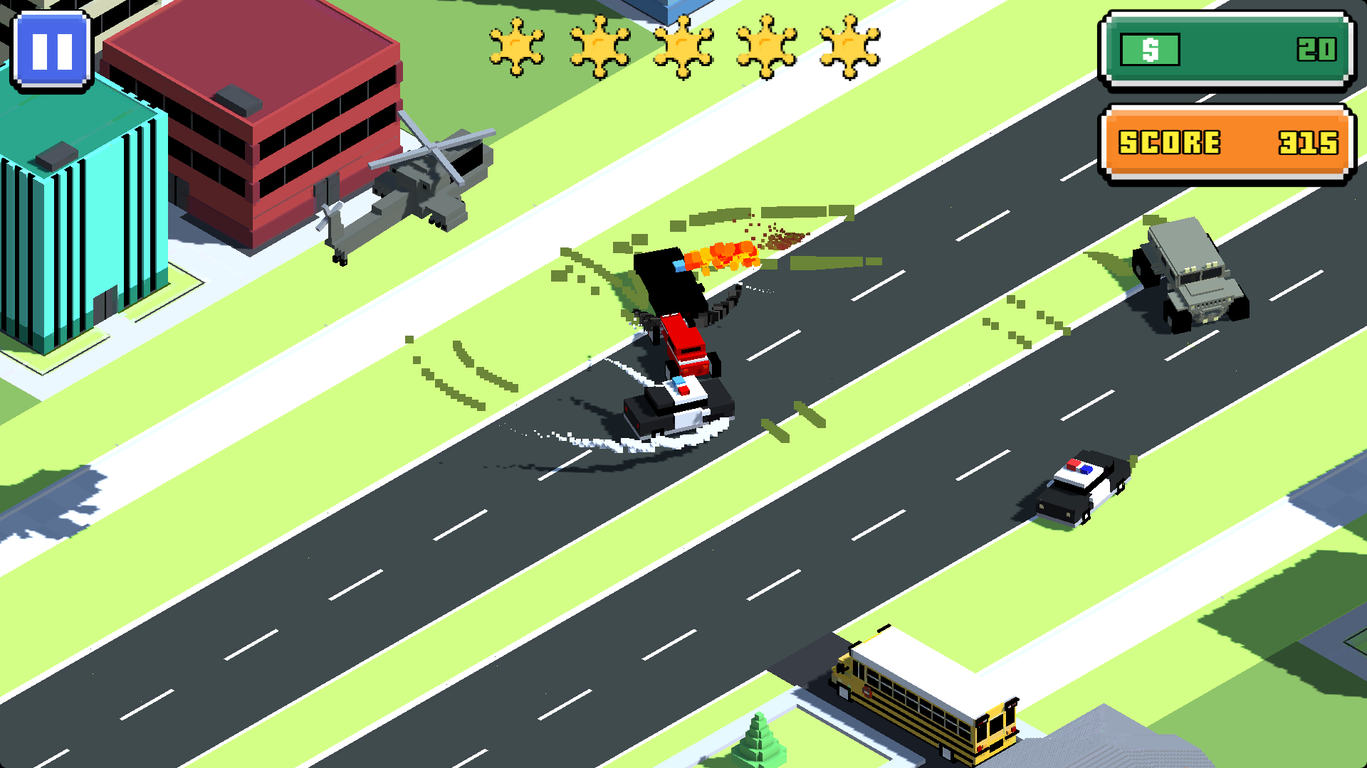 Escape Road gameplay showing a car chase