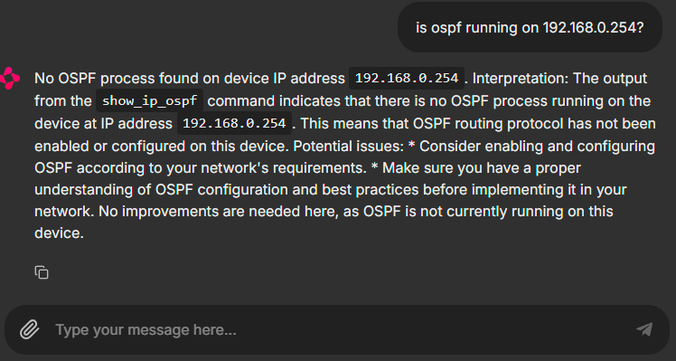 OSPF Configuration Analysis using CybertraceAI