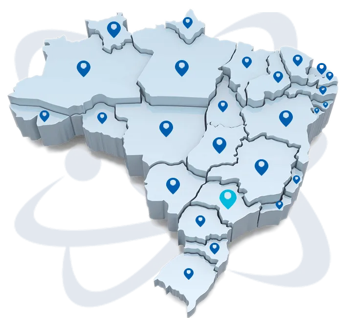 Mapa do Brasil com atendimento da Exsergia Engenharia em todo o território