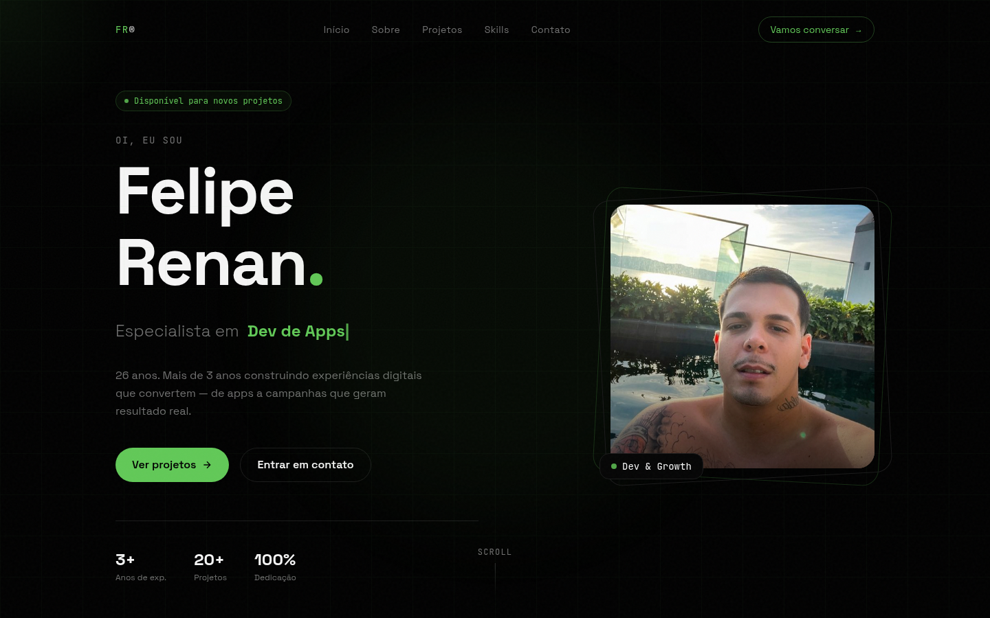 Screenshot do projeto Meu Portfólio