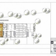 Architekturplan: Grundriss Erdgeschoss des Computainer-Komplexes