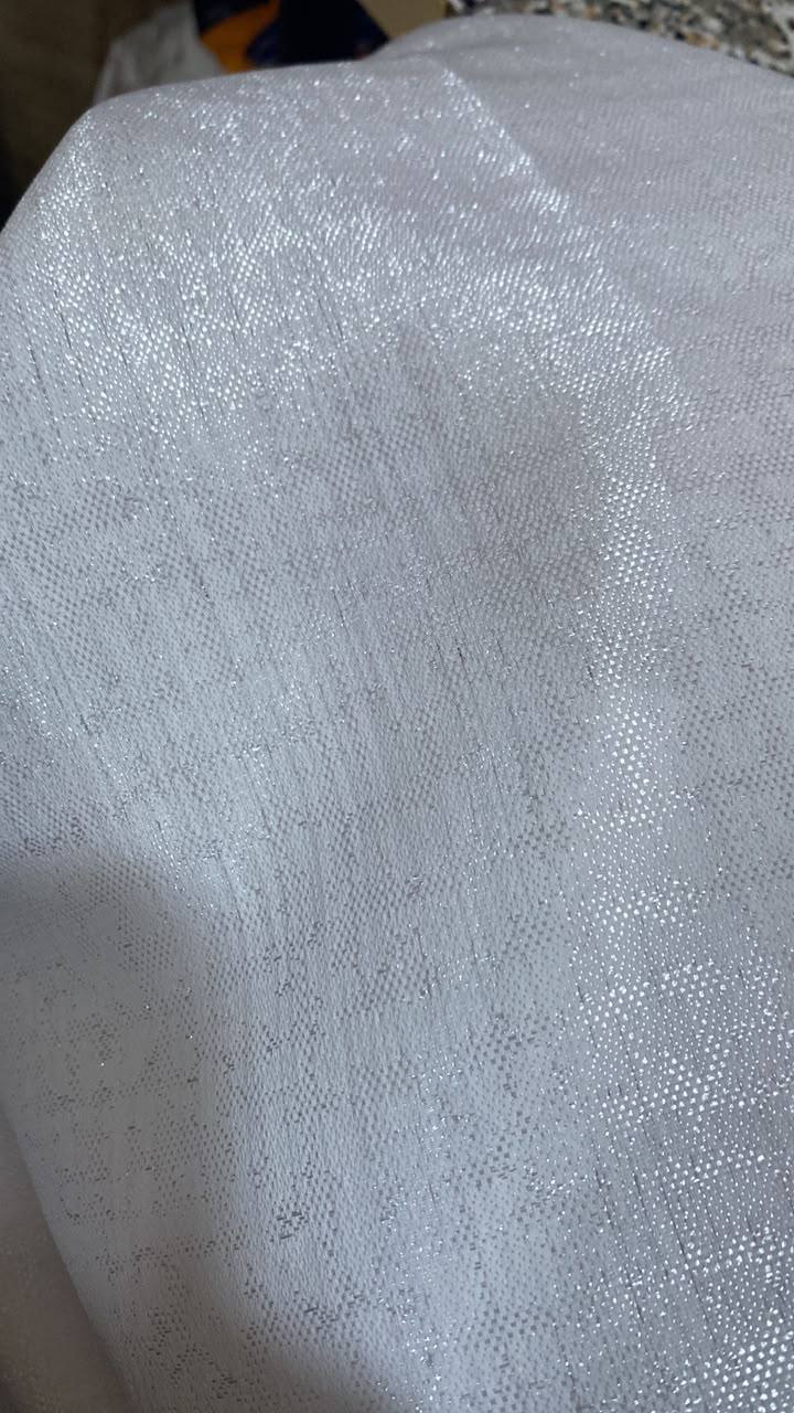 Premium White Iridescent Sutana Fabric