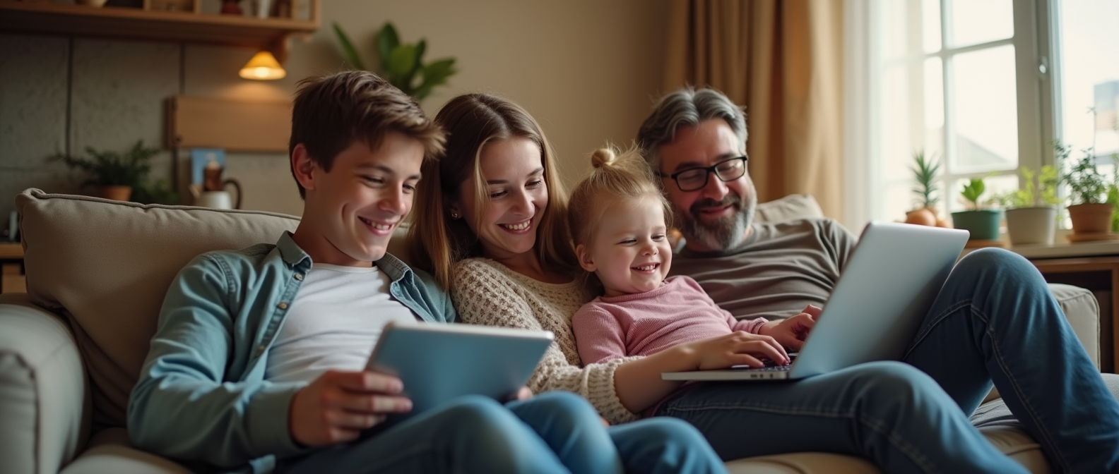 Family enjoying Metronet internet