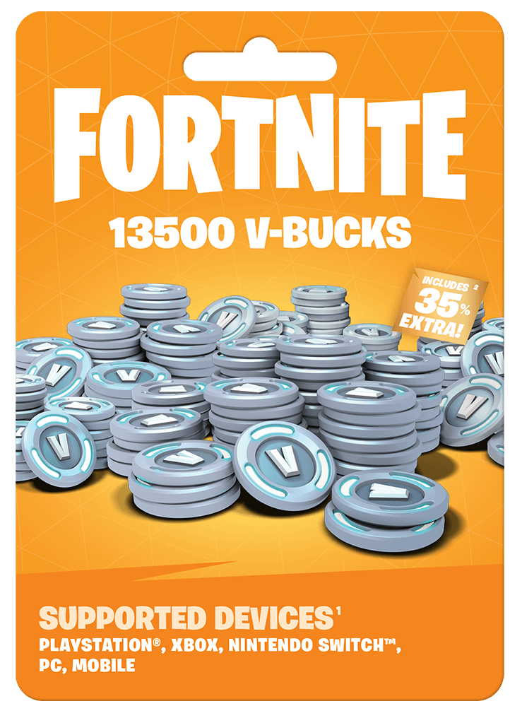 Fortnite 13500 V-Bucks Card