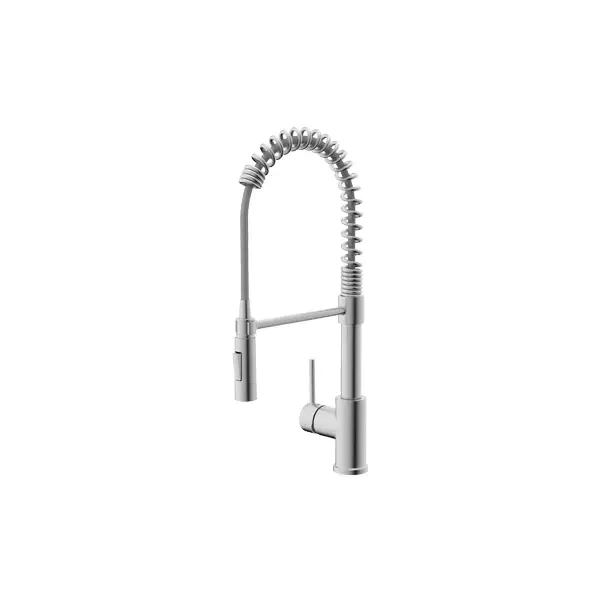Commercial-style spring coil kitchen faucet