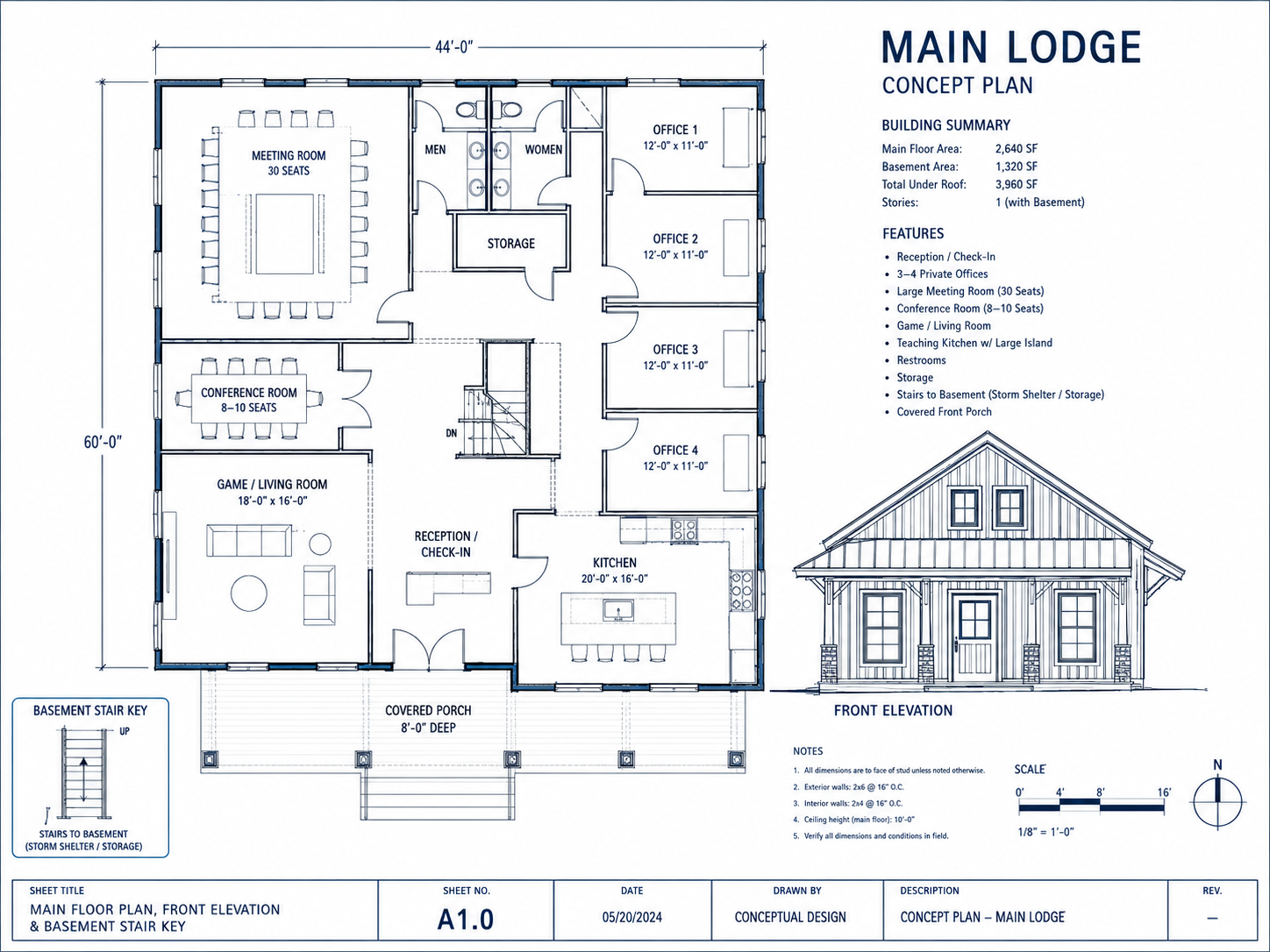 Main lodge concept floor plan