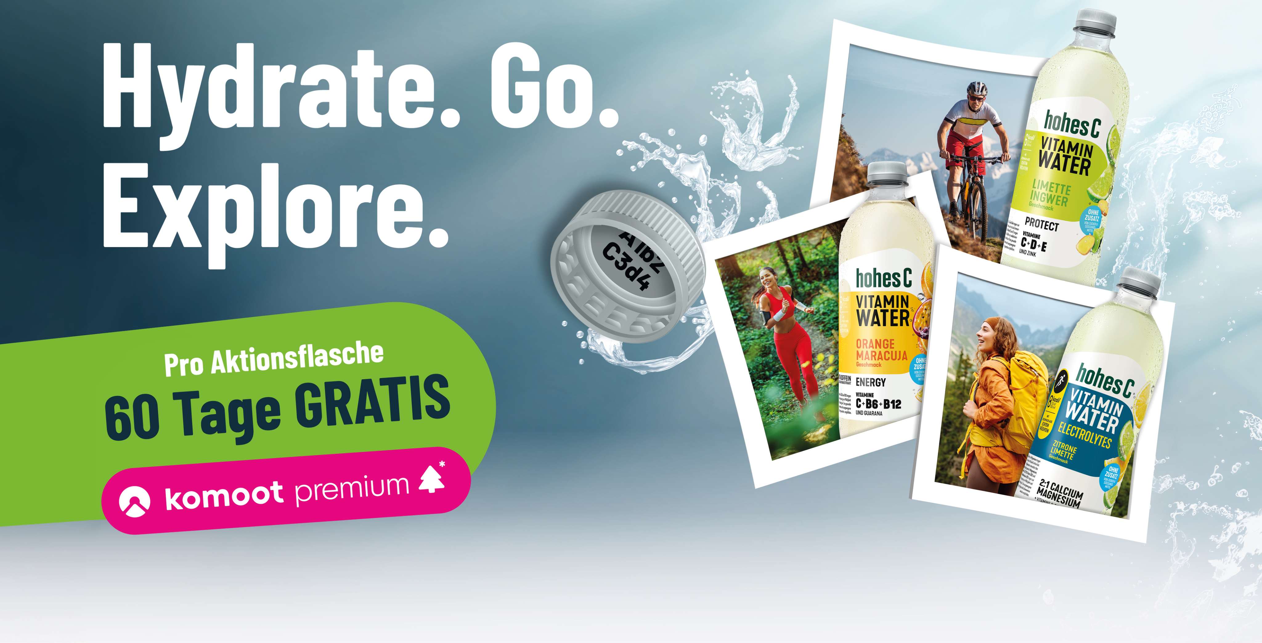 hohes C vitaminwater x komoot - Hydrate. Go. Explore.