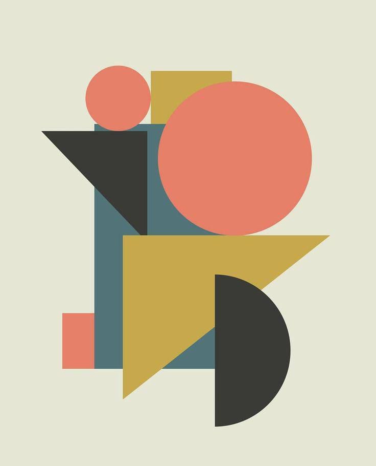 Fundamentos Bidimensionales - Composicion Bauhaus con formas geometricas minimalistas