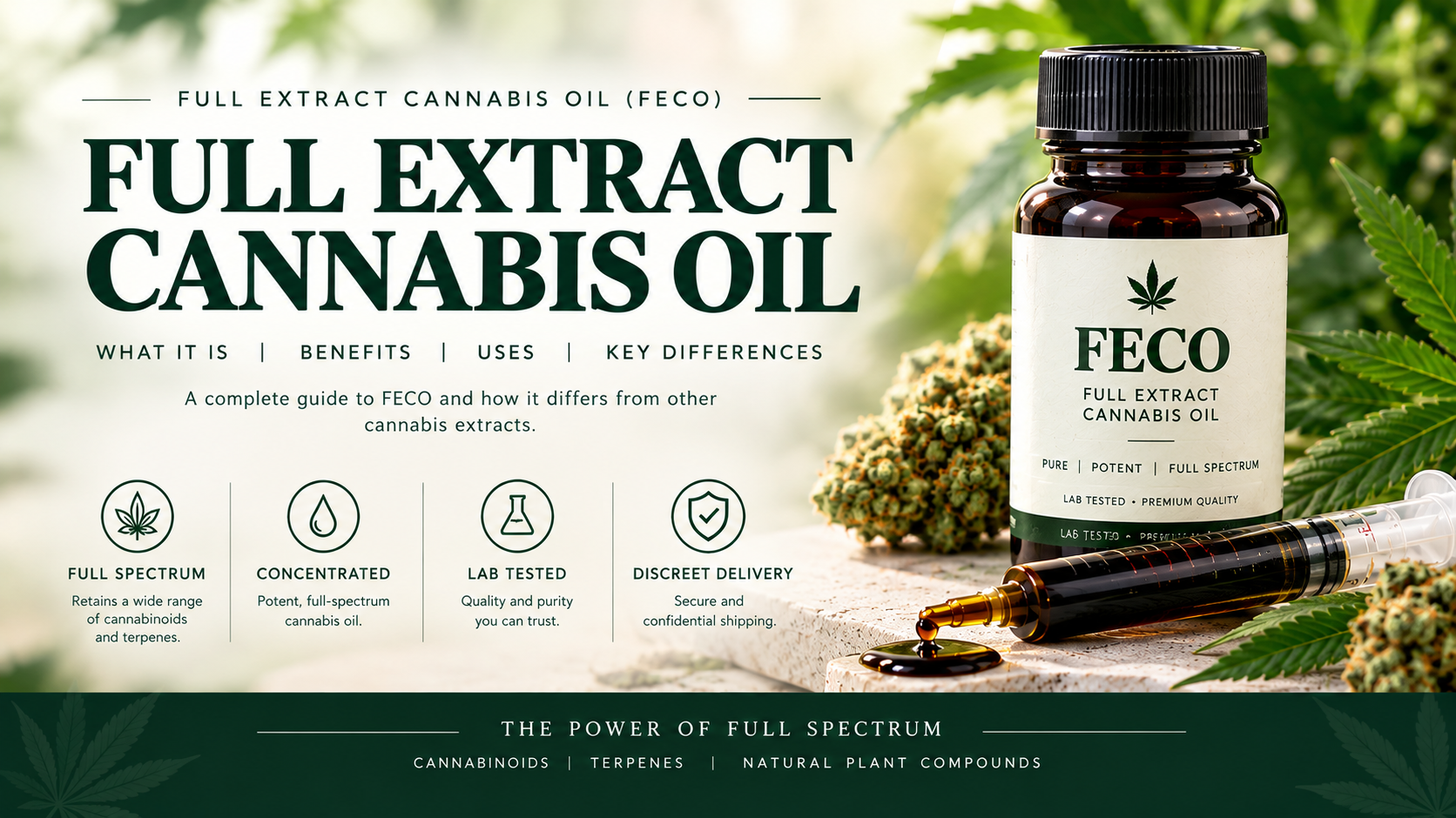 Educational illustration for full extract cannabis oil