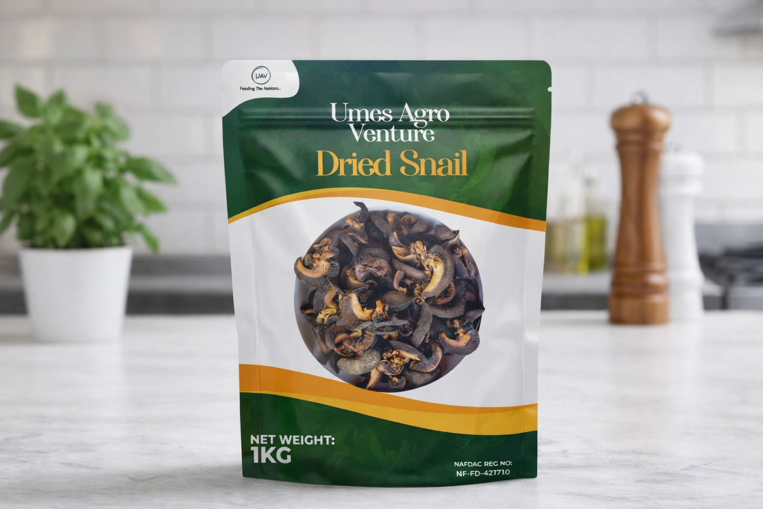 Whole Dried (Dehydrated) West African Giant Snail (Archachatina marginata) 1kg Pack – Umes Agro Venture
