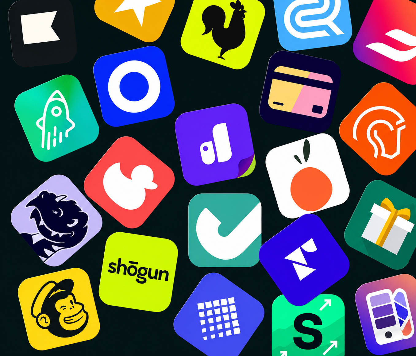 A collection of e-commerce platform and marketing app logos