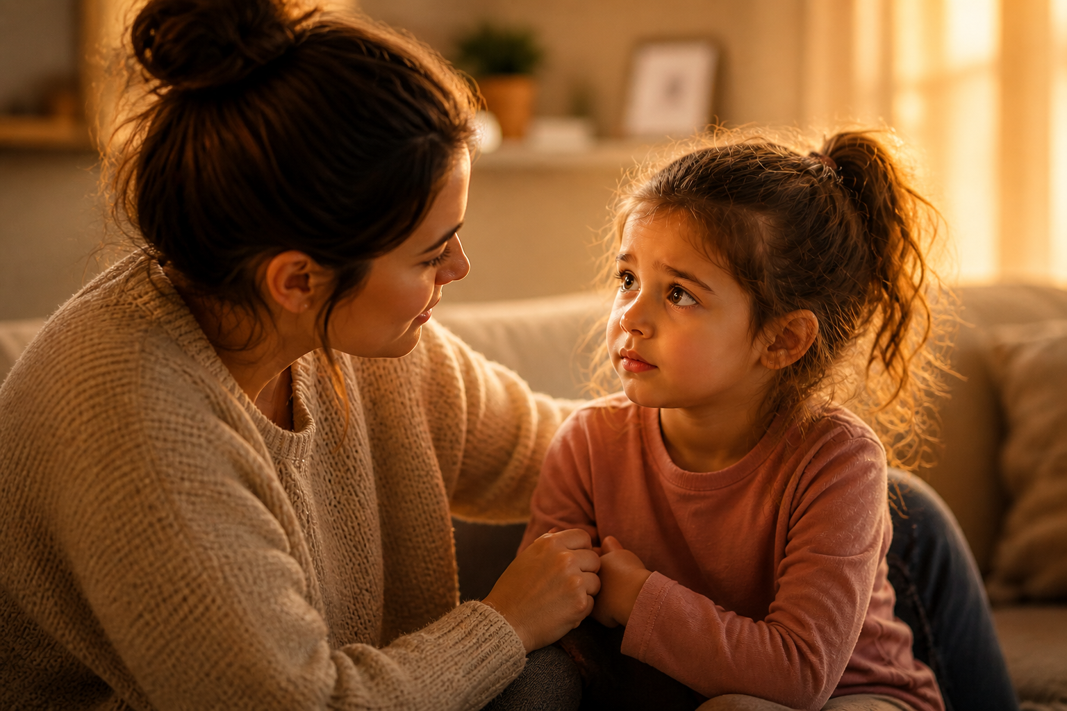 Mother and daughter sharing a moment
