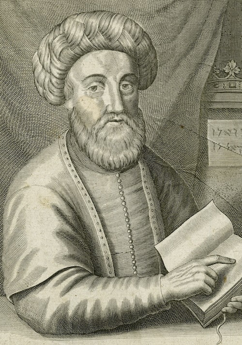 Seventeenth-century engraved portrait of a bearded messianic claimant in a turban