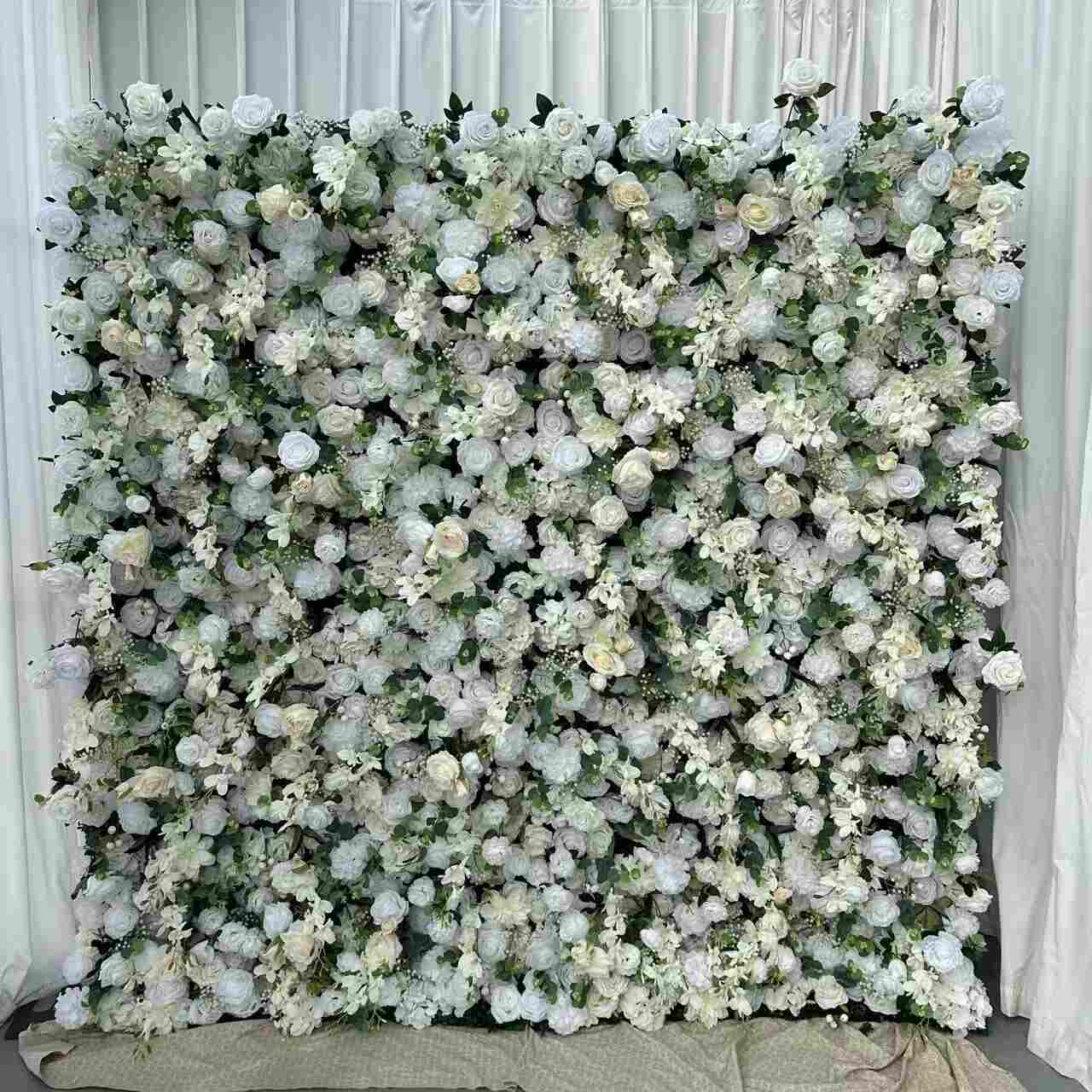 Classic White flower wall backdrop for photo booth
