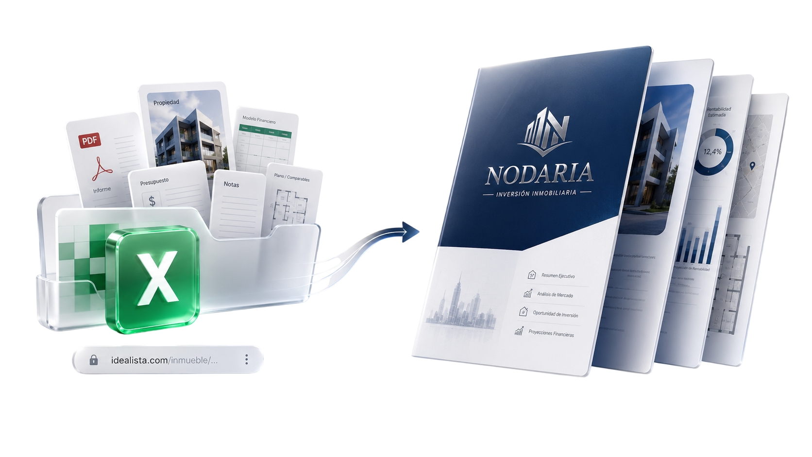 De documentos dispersos a dossier de inversión profesional — NODARIA