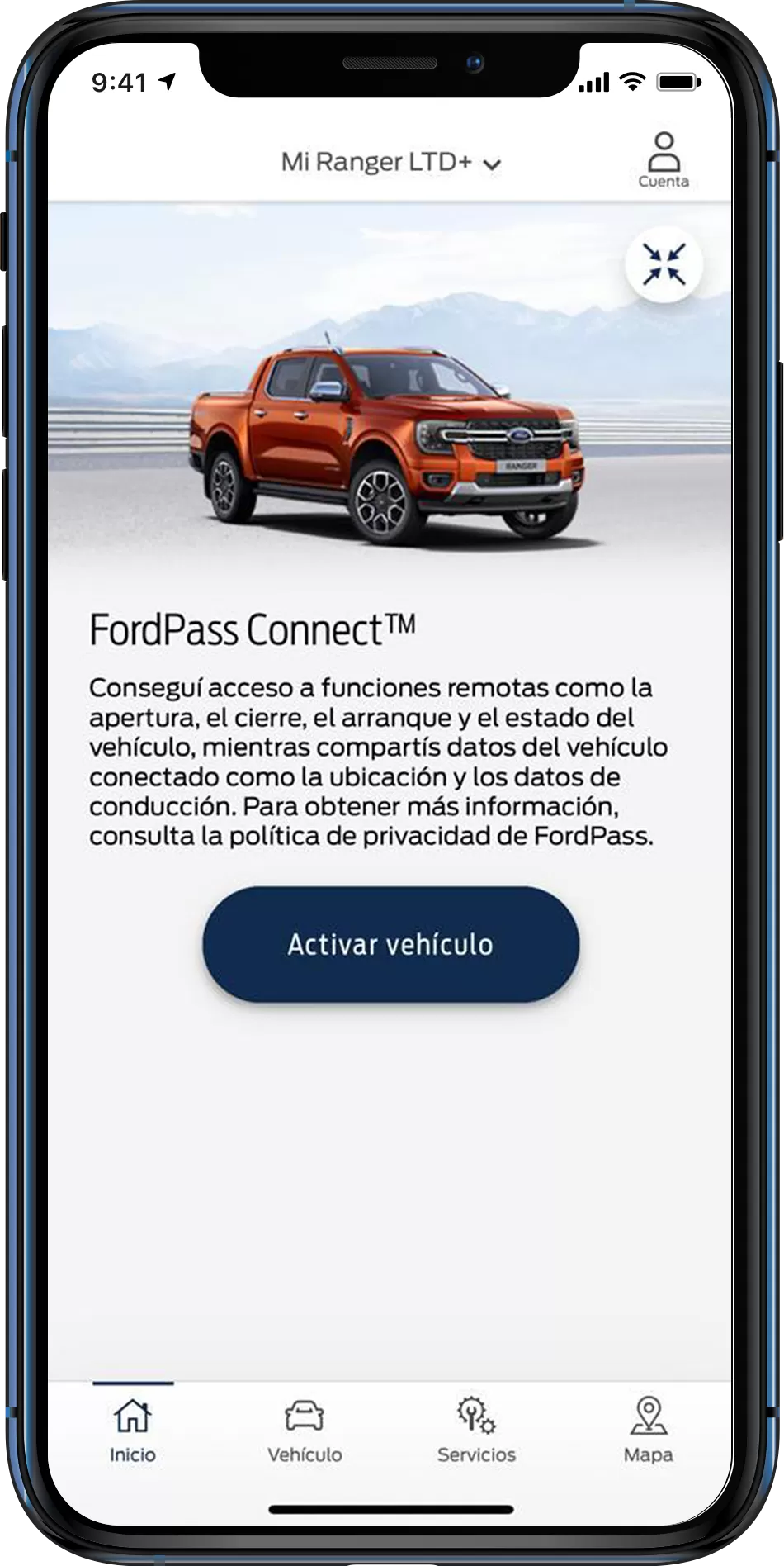 FordPass App en smartphone