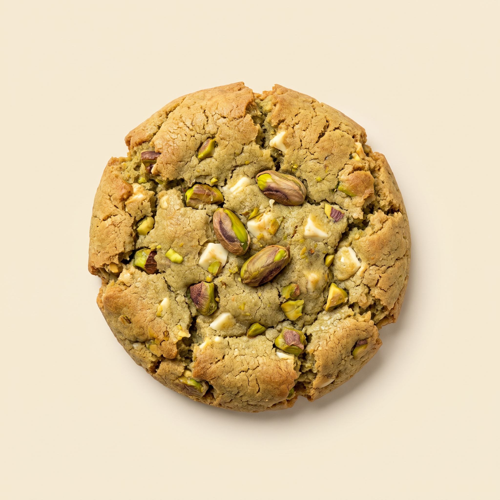 Cookie de pistacho de Tonto's Cookies rompiéndose en pedazos