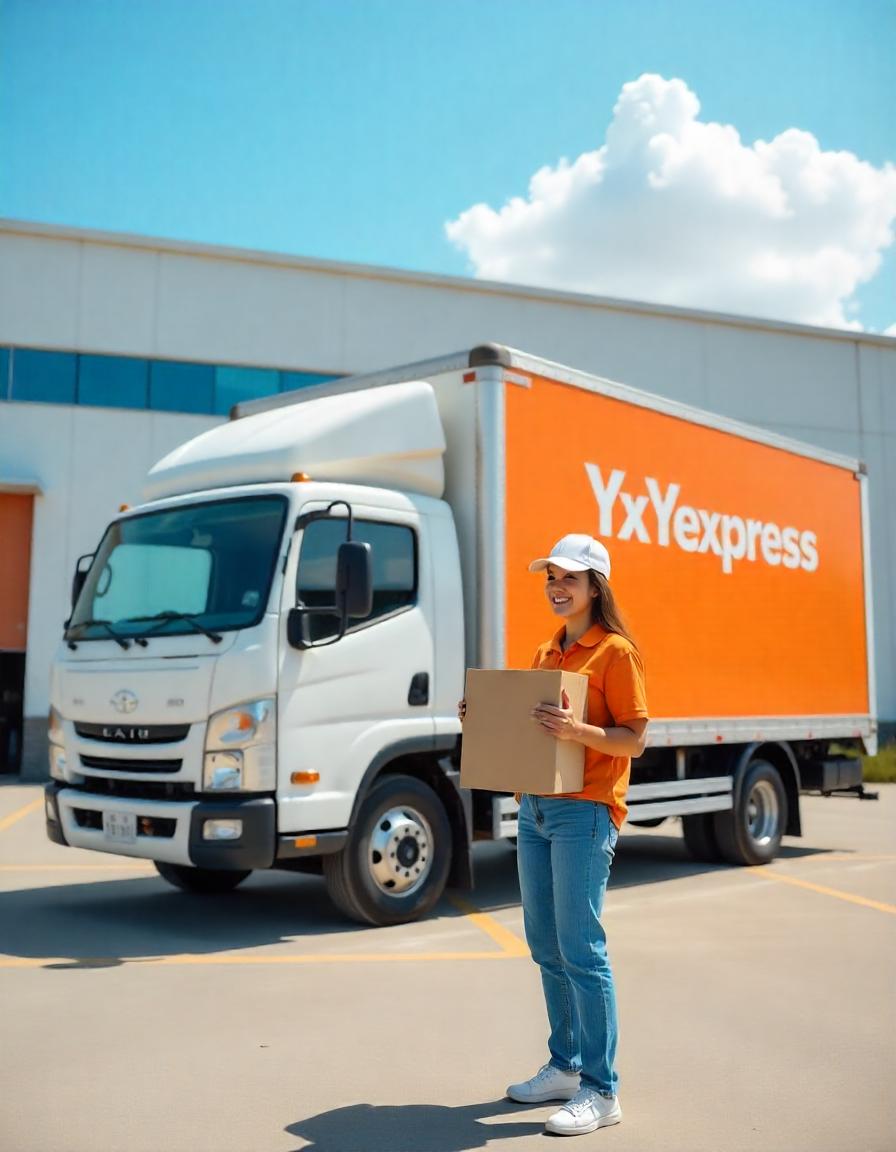 YxYexpress delivery professional with company truck