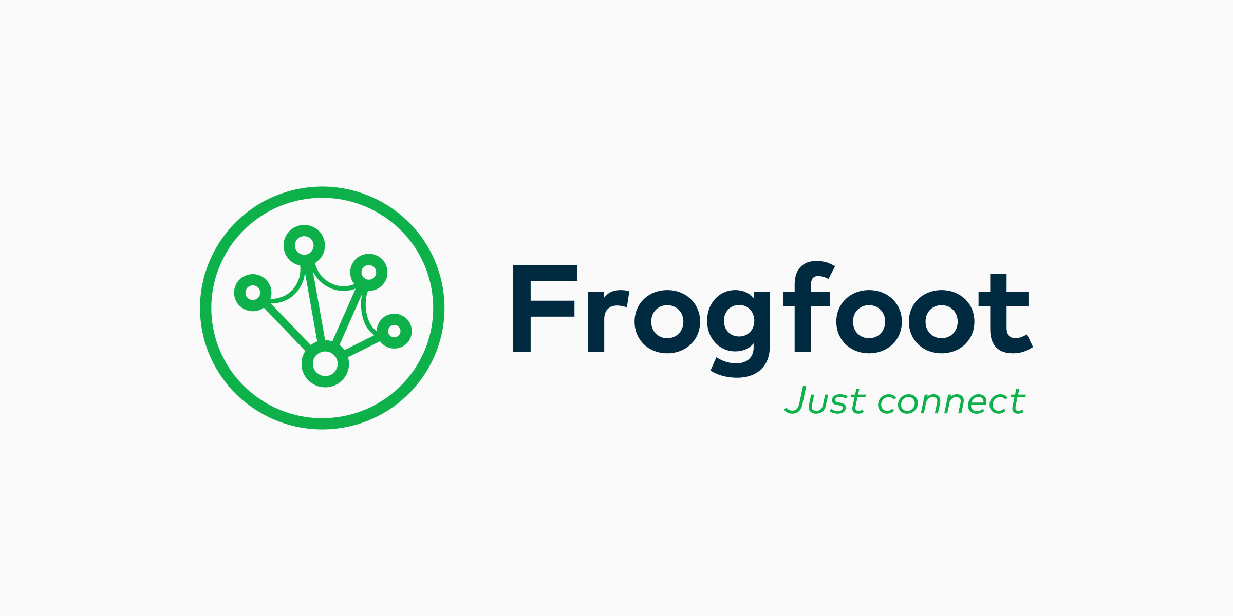 The Frogfoot logo and wordmark, with the tagline "Just connect"