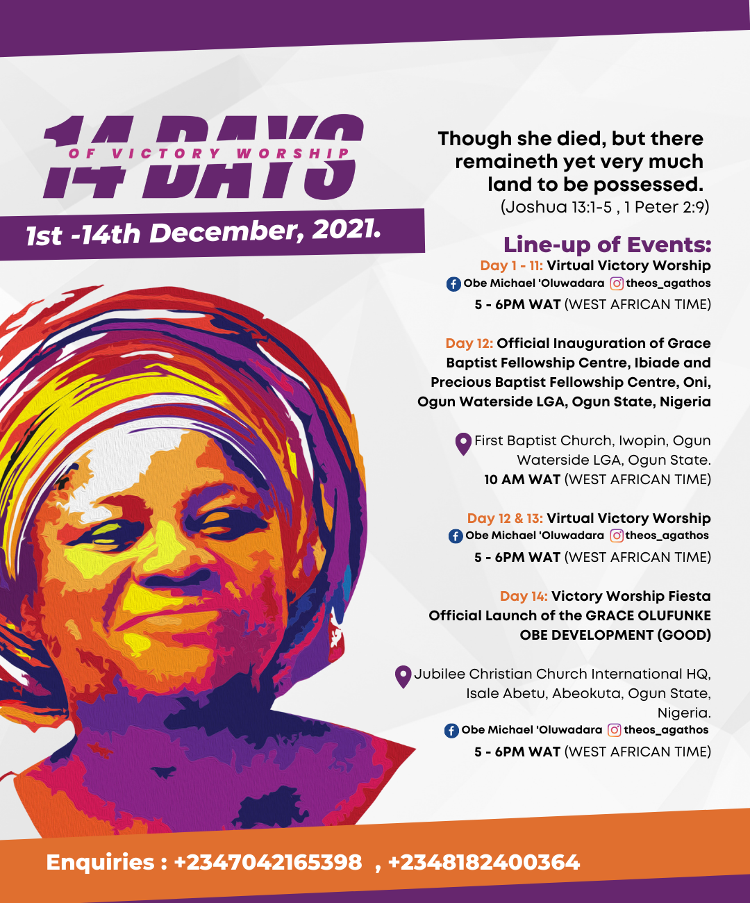 GOOD launch programme flyer with the 14 Days of Victory Worship schedule