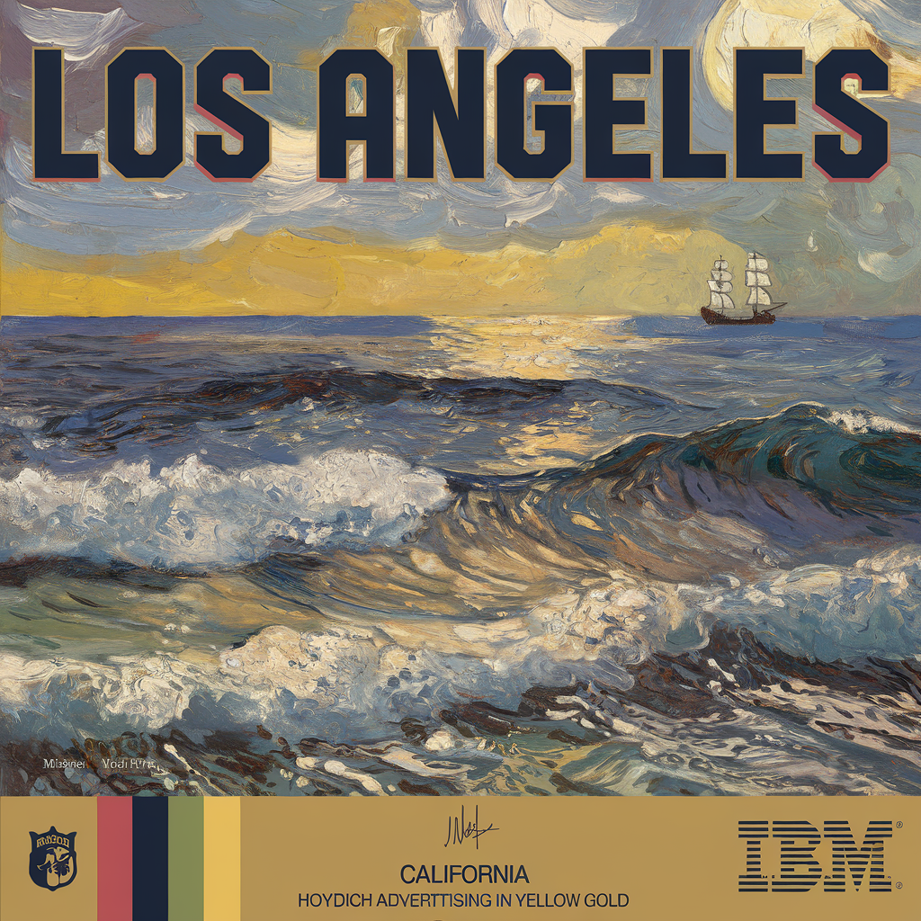 Los Angeles classic painting style poster