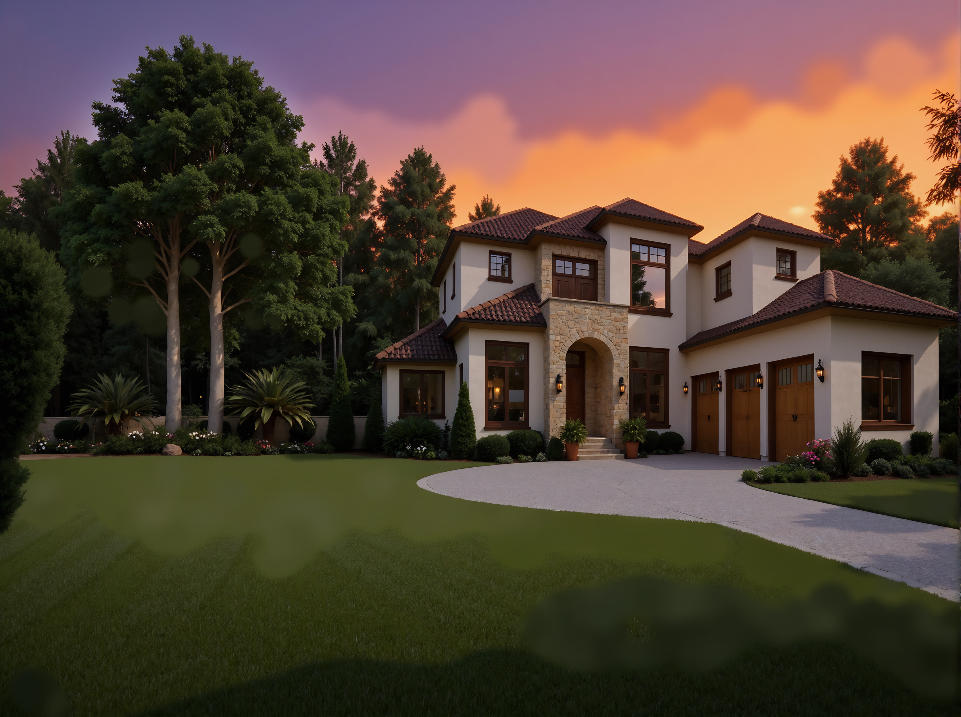 Luxury home with professional garage doors