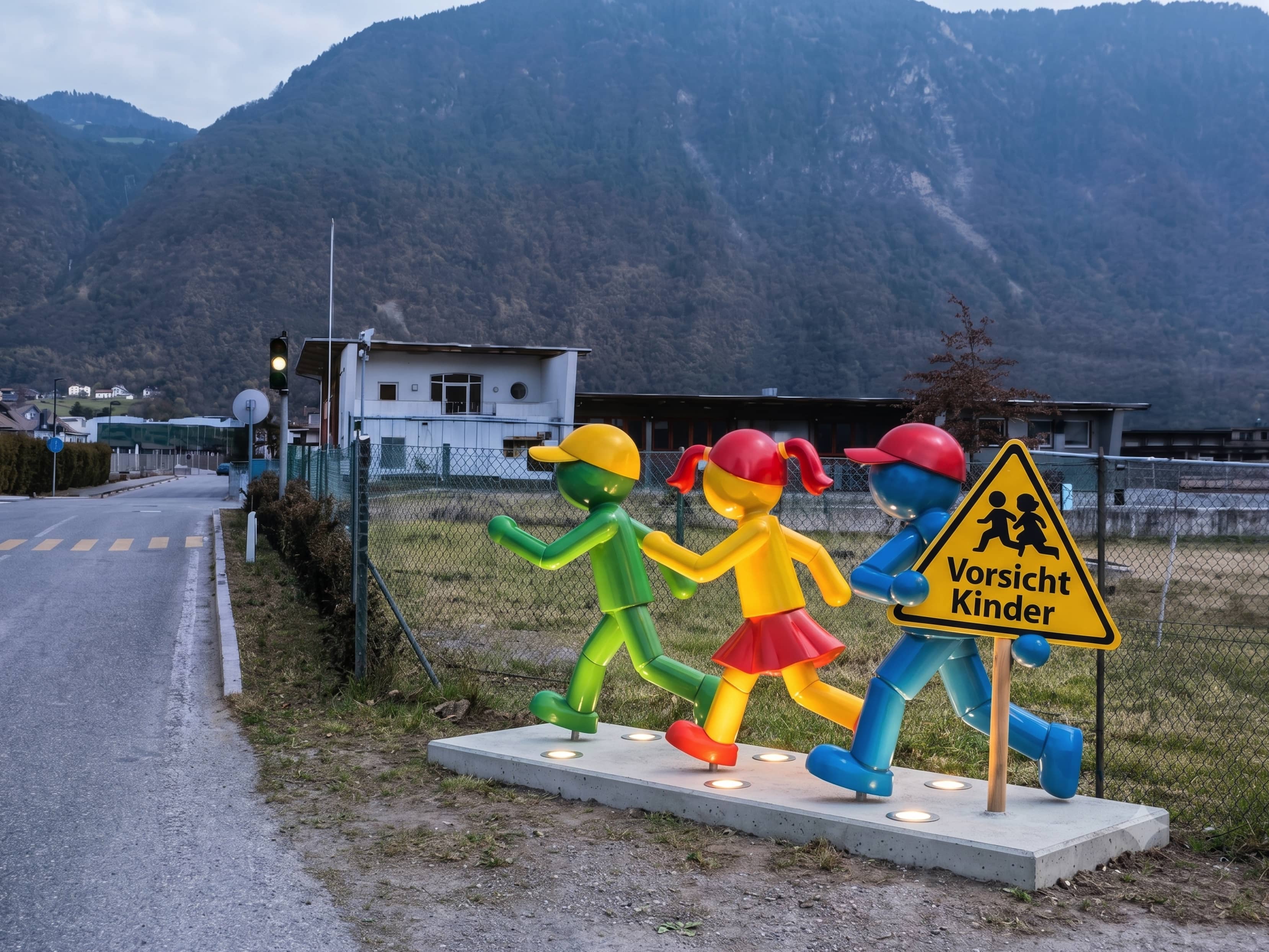 KidSecur Pilotinstallation in Gargazon bei Nacht
