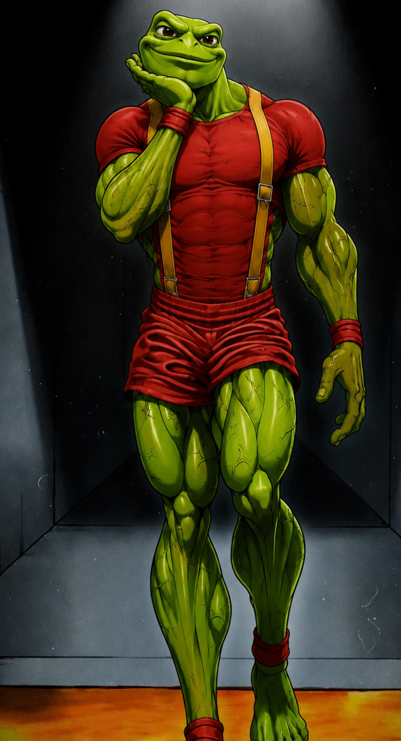 Muscular GIGATOAD posing confidently