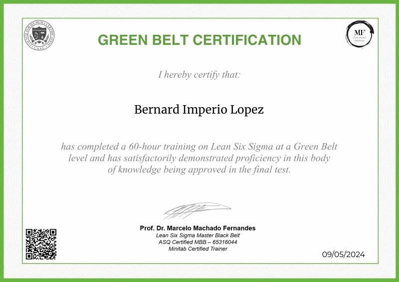 Lean Six Sigma Green Belt Certification