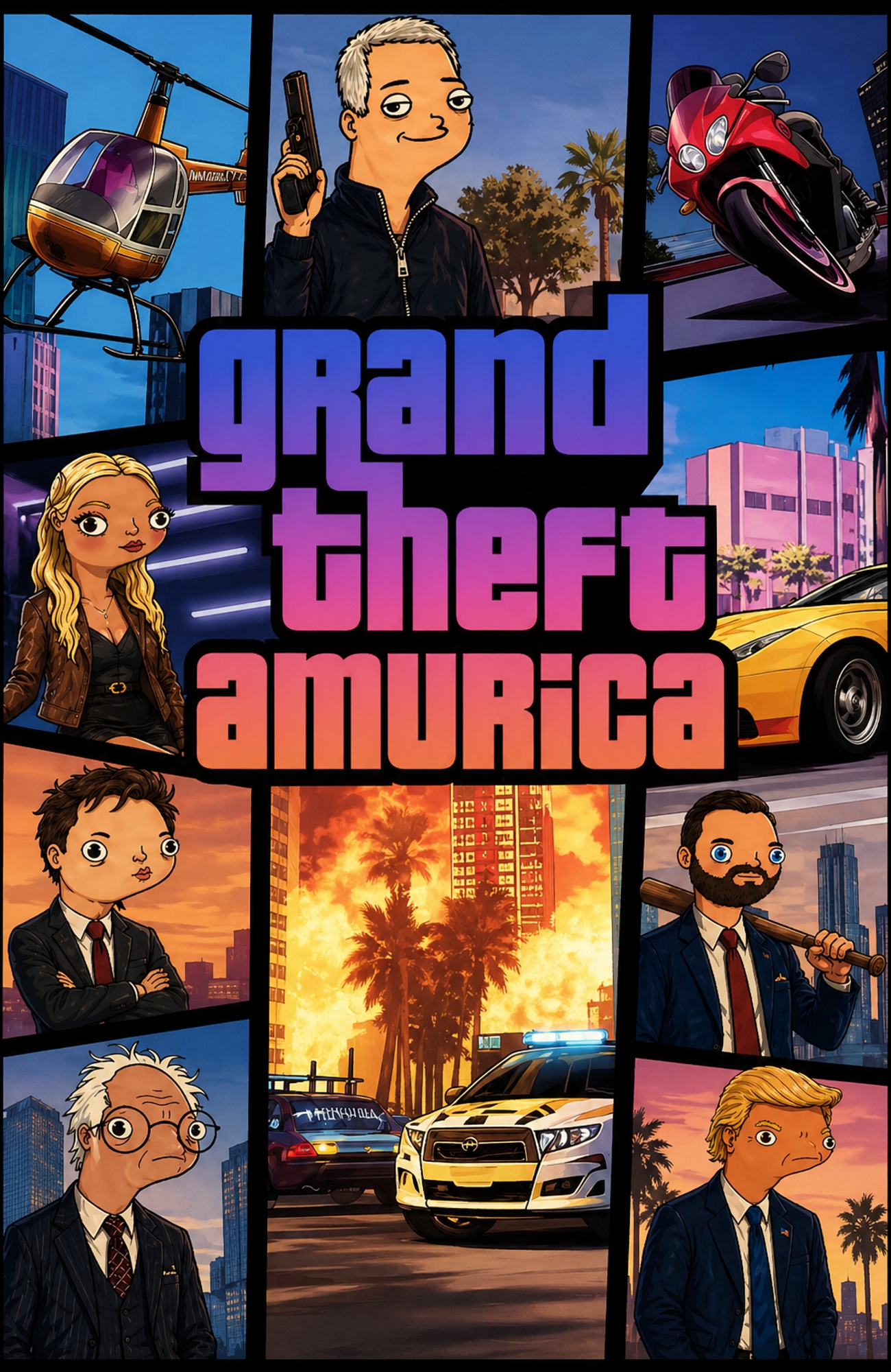 Grand Theft Amurica wanted poster
