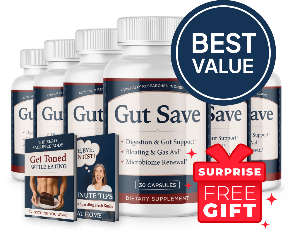 6 bottles of Gut Save bottles