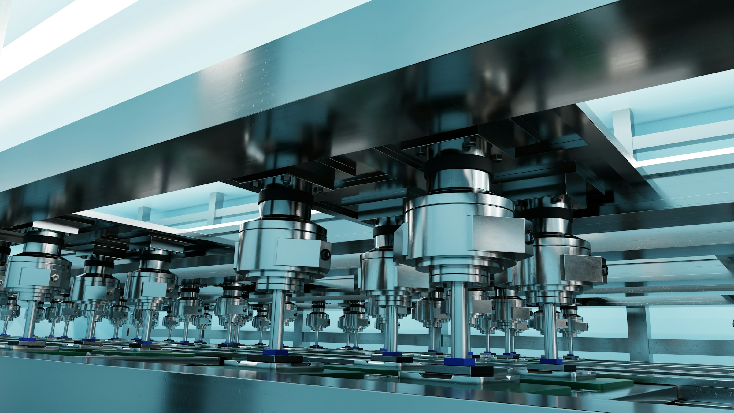 Advanced pharmaceutical manufacturing equipment in sterile facility