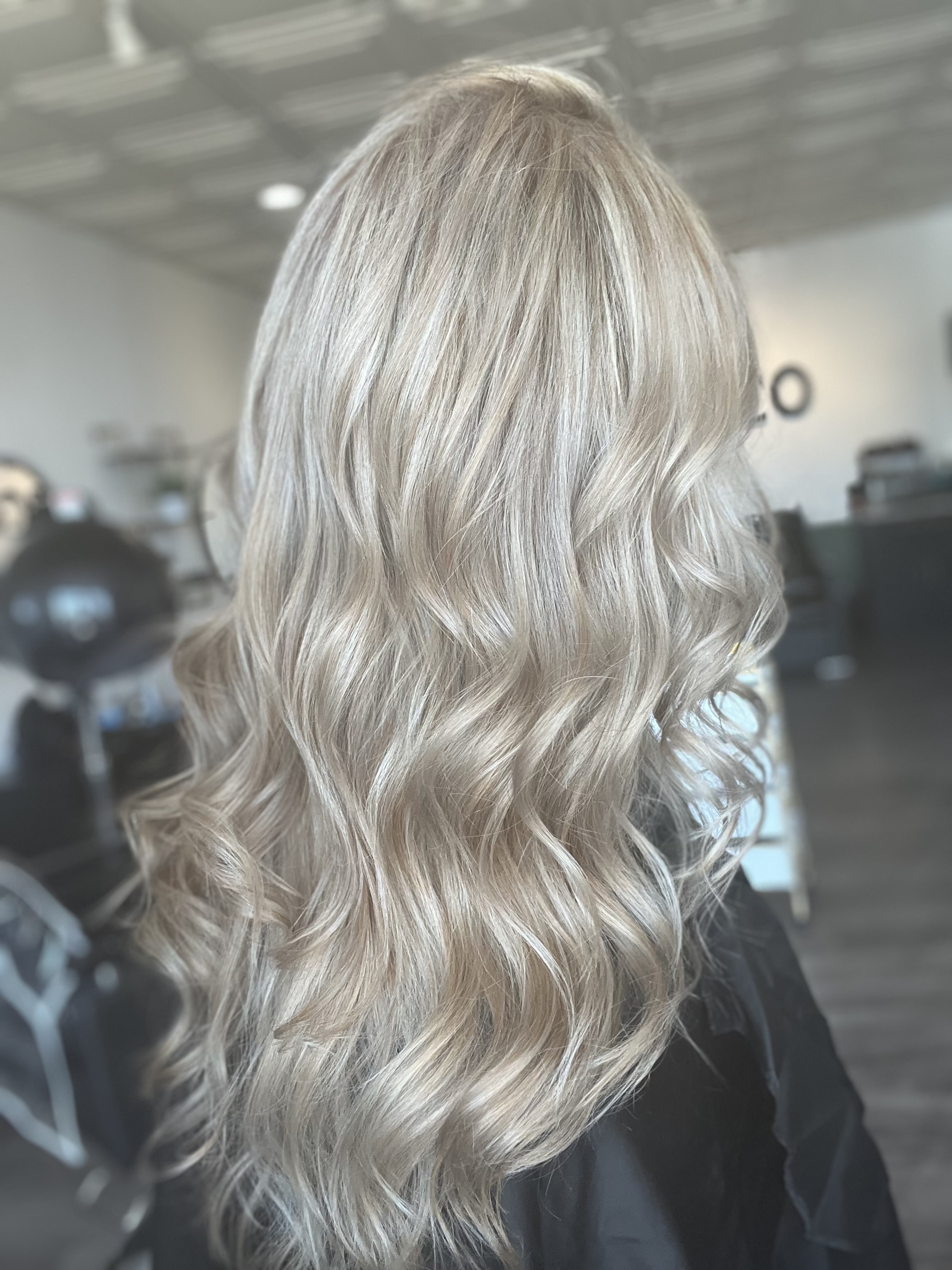 Platinum blonde hair color at The Hair Co. Salon in Phoenix, AZ
