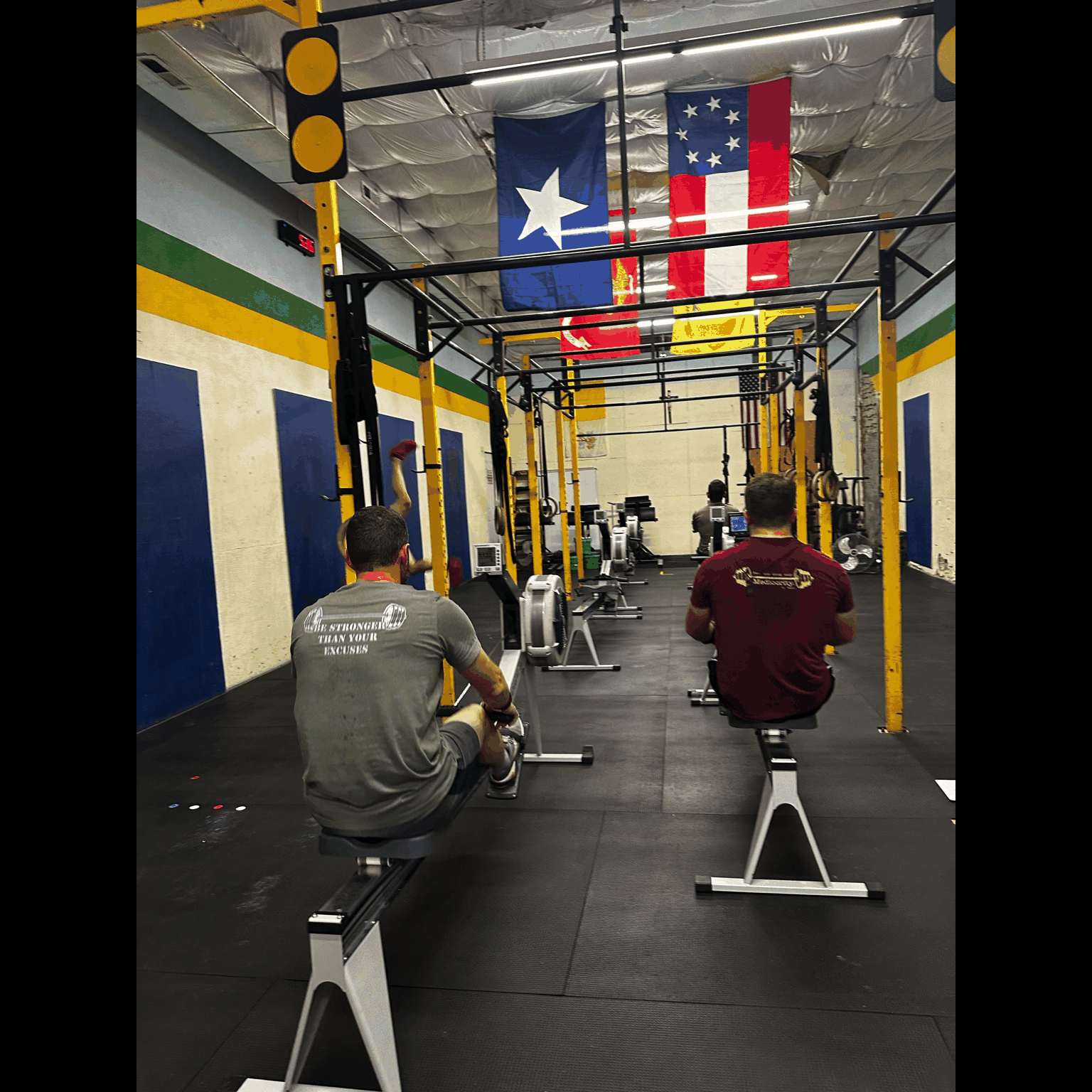 CrossFit Benedictus gym interior with American flags