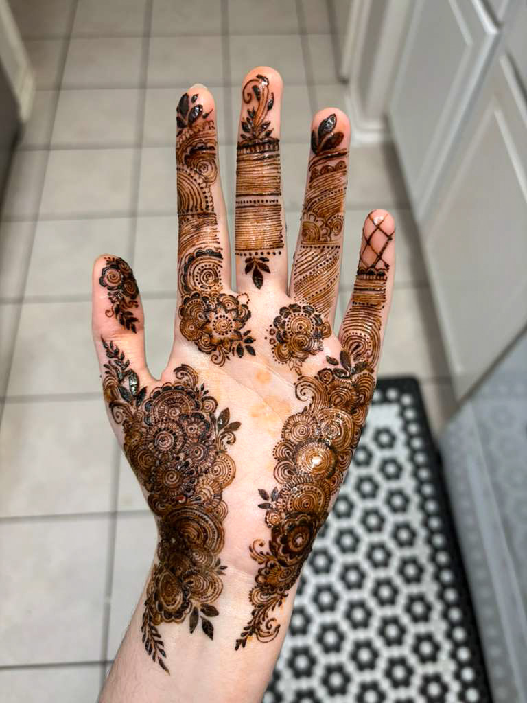 Intricate traditional henna art design