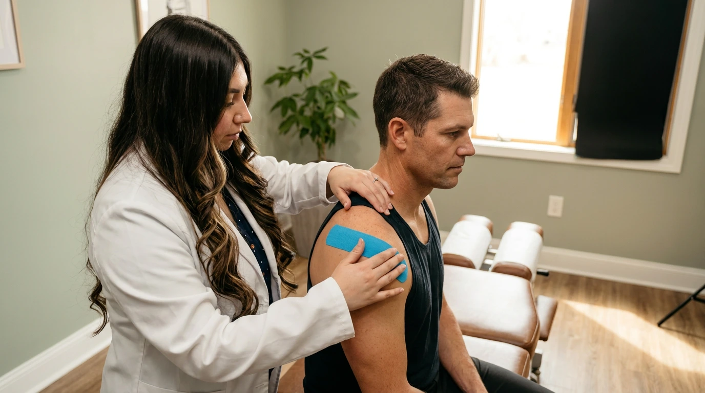 Professional Kinesio taping for muscle support and pain relief