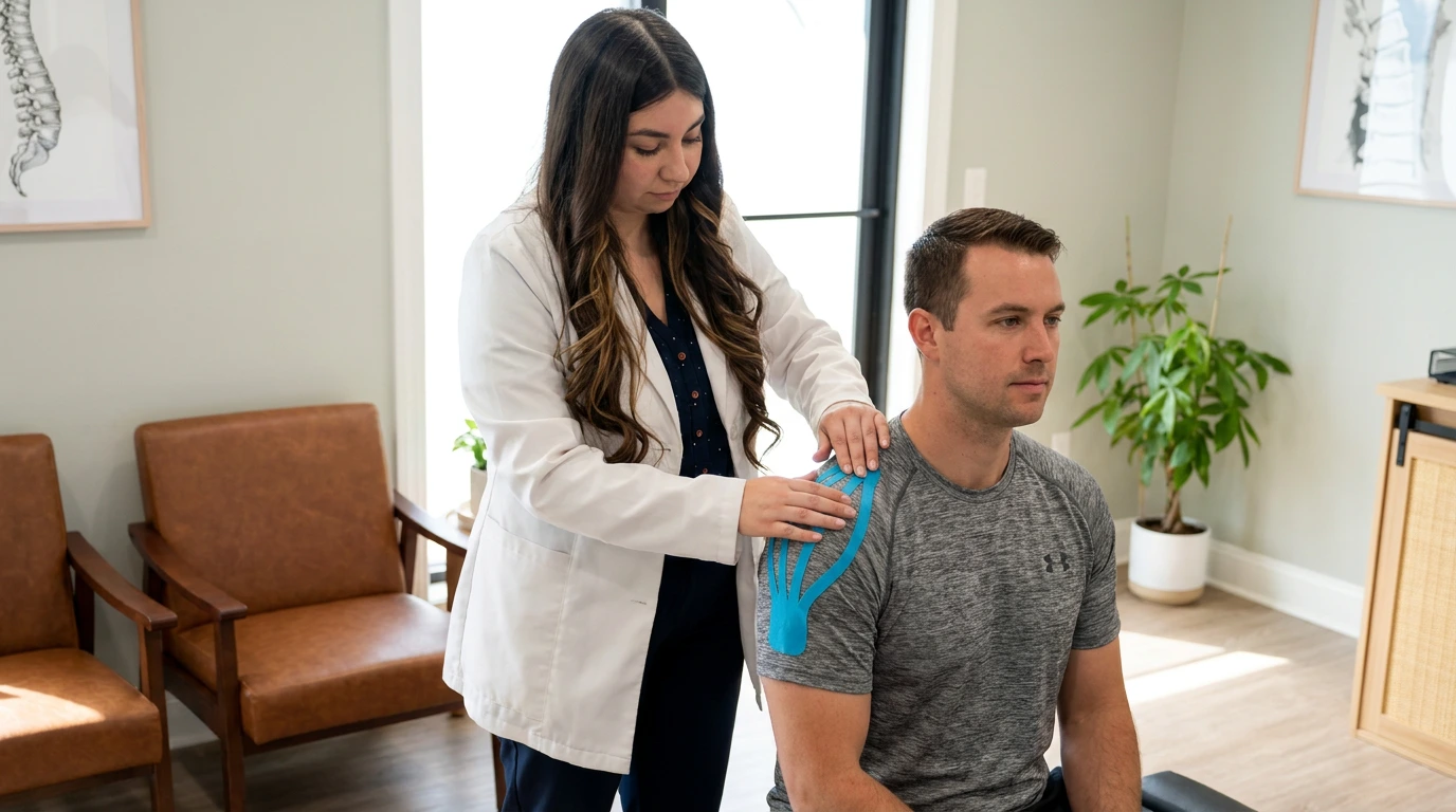 Professional Kinesio taping for muscle support and pain relief