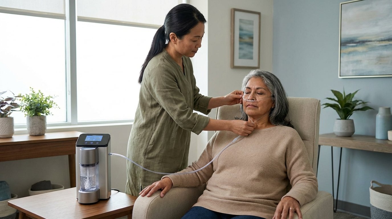 Molecular hydrogen inhalation therapy for cellular health