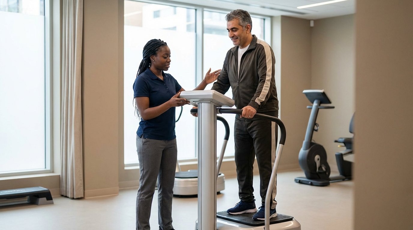 Vibration plate therapy treatment for whole body wellness