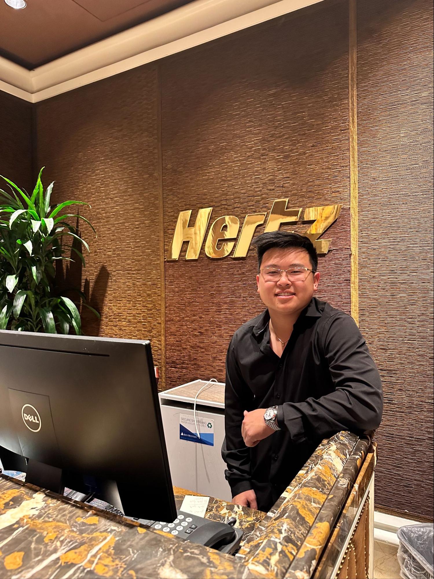 Working at Hertz counter