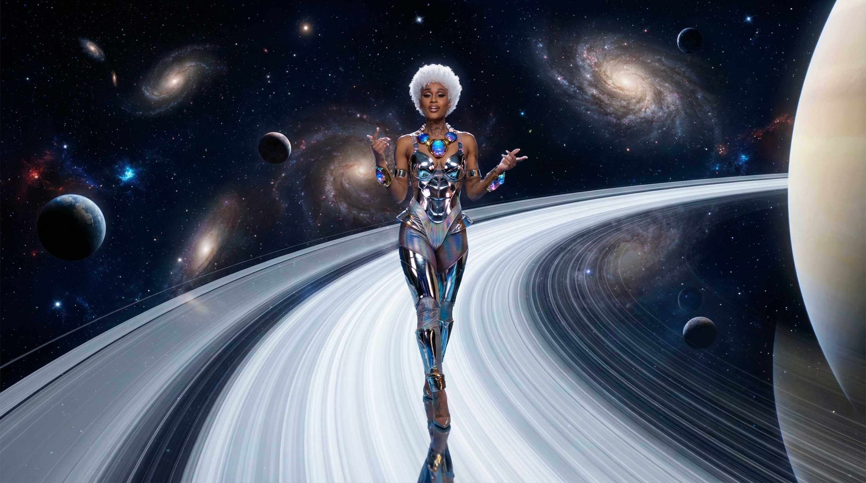 Pri$$y walking on Saturn's rings