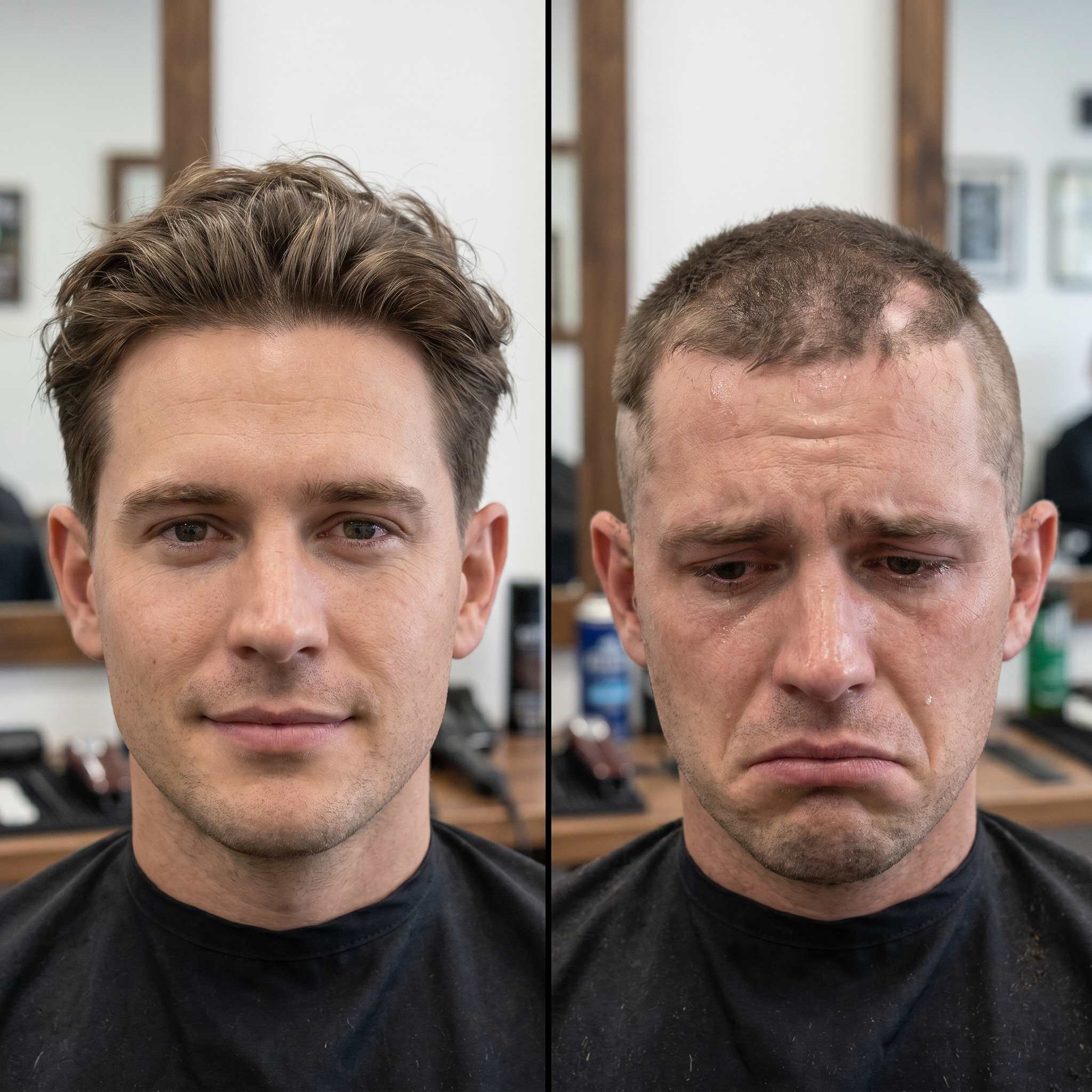 Before/After – Low Fade + Bart