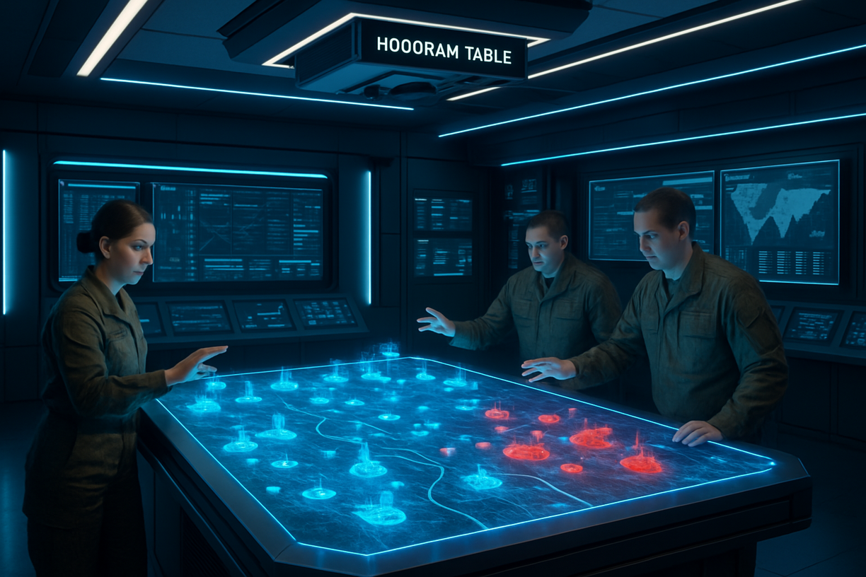 Holographic tactical planning table