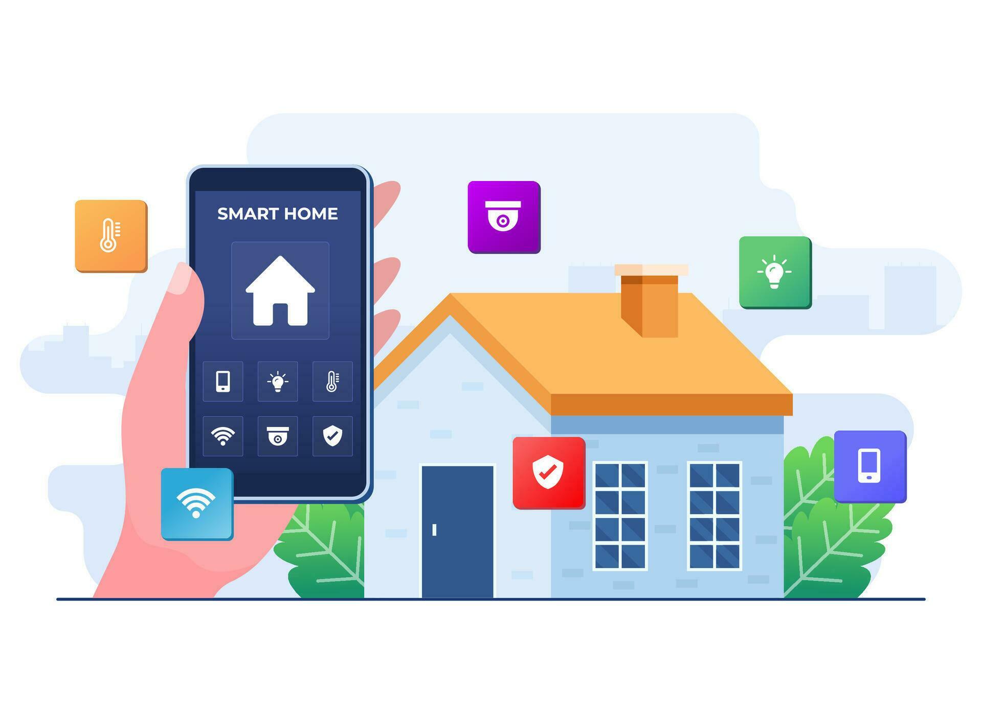 Smart home management illustration