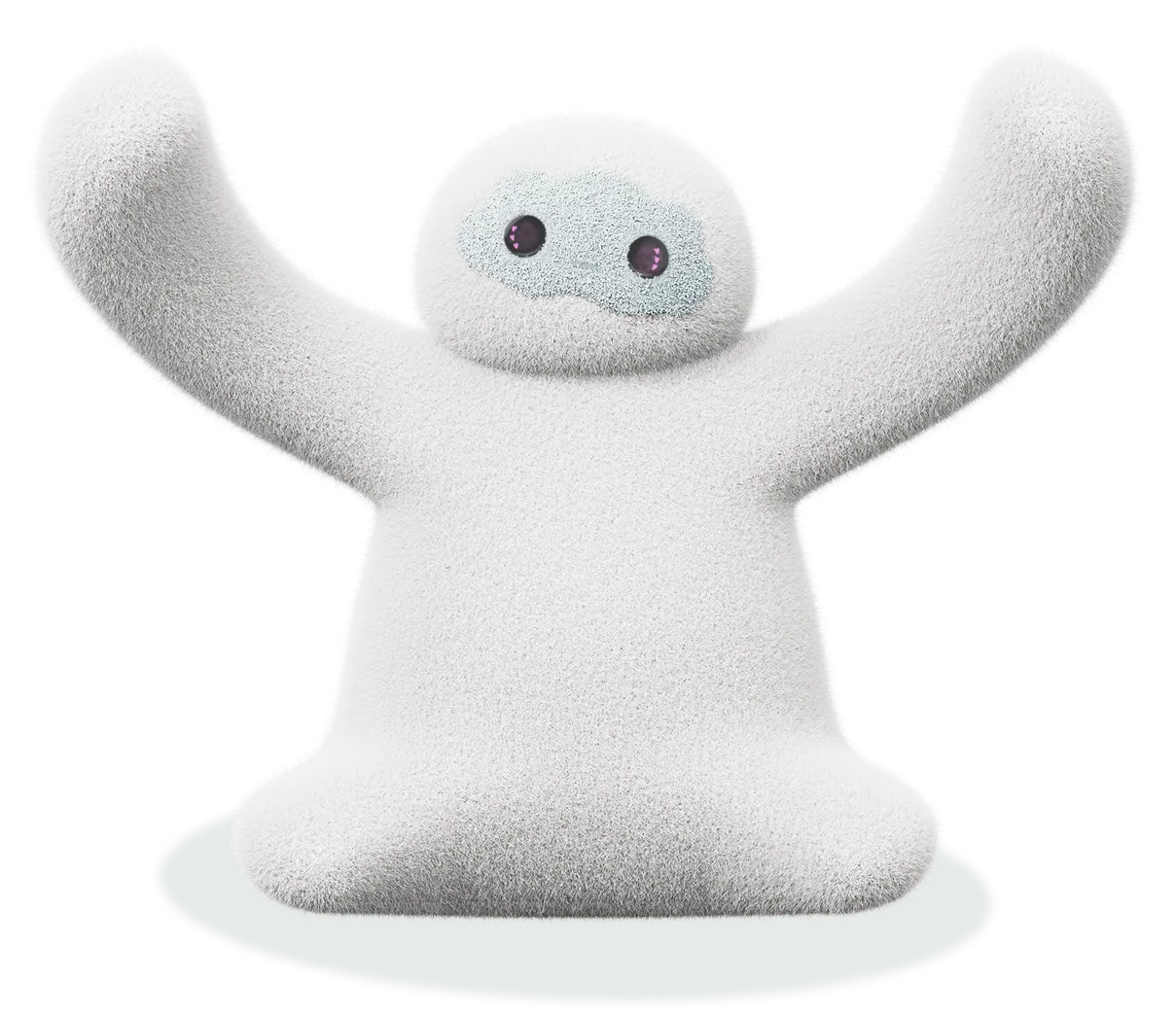 MoYa soft robotic companion with arms raised for a hug