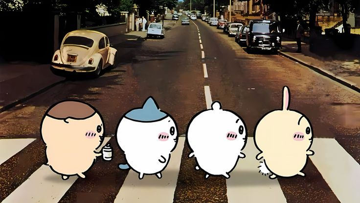 Momonga friends crossing Abbey Road